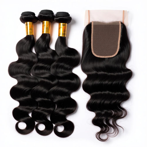 Brazilian Body Wave Bundle Deal - 3 Bundles + 13x4 Frontal